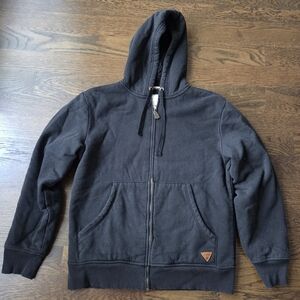 Weatherproof Men's Black Hoodie Sweater Hooded Sherpa Lined Sz.M